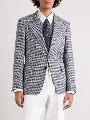 Tom Ford Houndstooth Wool-Blend Blazer - Men | Thumbnail 3 Tom Ford Houndstooth Wool-Blend Blazer - Men | Thumbnail 3