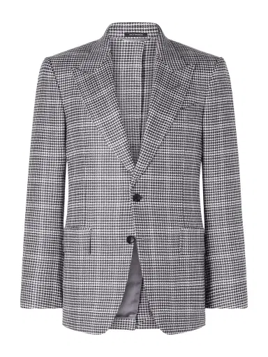 Tom Ford Houndstooth Wool-Blend Blazer - Men | Thumbnail 1 Tom Ford Houndstooth Wool-Blend Blazer - Men | Thumbnail 1
