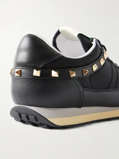 Valentino Garavani Stud Up Embellished Leather-Trimmed Sneakers - Men | Thumbnail 5 Valentino Garavani Stud Up Embellished Leather-Trimmed Sneakers - Men | Thumbnail 5