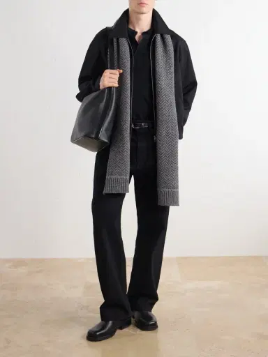 Gabriela Hearst Stanza Logo-Appliquéd Cashmere Scarf - Men | Thumbnail 2 Gabriela Hearst Stanza Logo-Appliquéd Cashmere Scarf - Men | Thumbnail 2