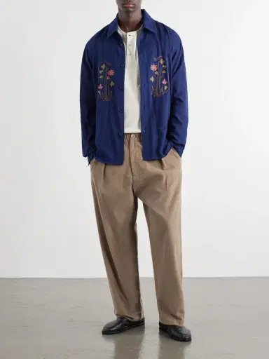 Kardo Taka Straight-Leg Emrboidered Cotton-Corduroy Trousers - Men | Thumbnail 2 Kardo Taka Straight-Leg Emrboidered Cotton-Corduroy Trousers - Men | Thumbnail 2