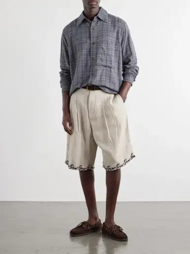 Kartik Research Checked Cotton and Silk-Blend Shirt - Men | Thumbnail 2 Kartik Research Checked Cotton and Silk-Blend Shirt - Men | Thumbnail 2