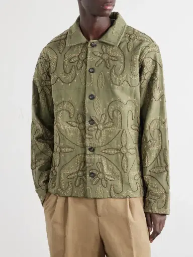 Kartik Research Godhadi Embroidered Cotton-Canvas Blouson Jacket - Men | Thumbnail 3 Kartik Research Godhadi Embroidered Cotton-Canvas Blouson Jacket - Men | Thumbnail 3