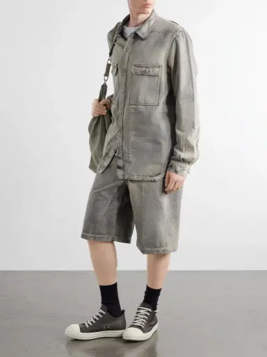 DRKSHDW by Rick Owens Washed-Denim Overshirt - Men | Thumbnail 2 DRKSHDW by Rick Owens Washed-Denim Overshirt - Men | Thumbnail 2