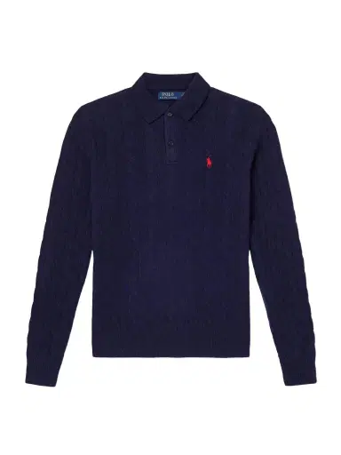 Polo Ralph Lauren Logo-Embroidered Cable-Knit Wool and Cashmere-Blend Polo Sweater - Men | Thumbnail 1 Polo Ralph Lauren Logo-Embroidered Cable-Knit Wool and Cashmere-Blend Polo Sweater - Men | Thumbnail 1
