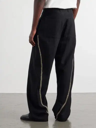 Kartik Research Sultan Straight-Leg Embroidered Wool Trousers - Men | Thumbnail 4 Kartik Research Sultan Straight-Leg Embroidered Wool Trousers - Men | Thumbnail 4