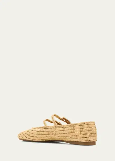 Prada Stuoia Raffia Dual Mary Jane Ballerina Flats | Thumbnail 8 Prada Stuoia Raffia Dual Mary Jane Ballerina Flats | Thumbnail 8