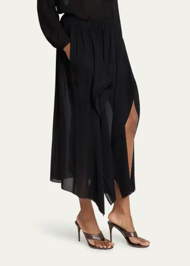 ALAIA Ruffle Slit Pull-On Pants | Thumbnail 4 ALAIA Ruffle Slit Pull-On Pants | Thumbnail 4