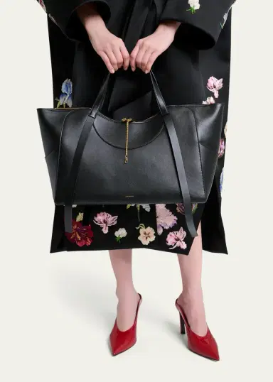 Givenchy Facet Medium Chain-Embellished Leather Top-Handle Bag | Thumbnail 2 Givenchy Facet Medium Chain-Embellished Leather Top-Handle Bag | Thumbnail 2