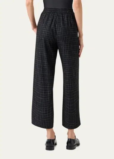 Akris punto High-Rise Check Straight-Leg Ankle Pants | Thumbnail 2 Akris punto High-Rise Check Straight-Leg Ankle Pants | Thumbnail 2