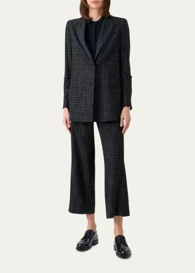 Akris punto Windowpane Check Single-Breasted Jacket | Thumbnail 2 Akris punto Windowpane Check Single-Breasted Jacket | Thumbnail 2