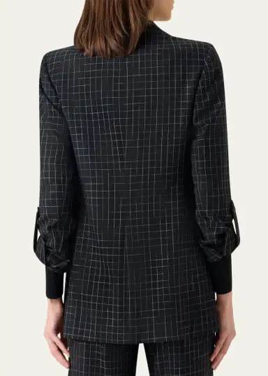 Akris punto Windowpane Check Single-Breasted Jacket | Thumbnail 3 Akris punto Windowpane Check Single-Breasted Jacket | Thumbnail 3