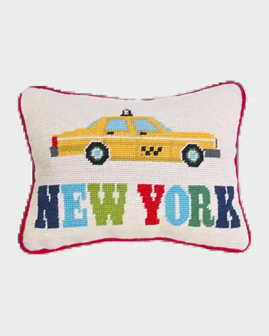 Jonathan Adler Jet Set New York Needlepoint Pillow, 9" x 12" | Thumbnail 2 Jonathan Adler Jet Set New York Needlepoint Pillow, 9" x 12" | Thumbnail 2