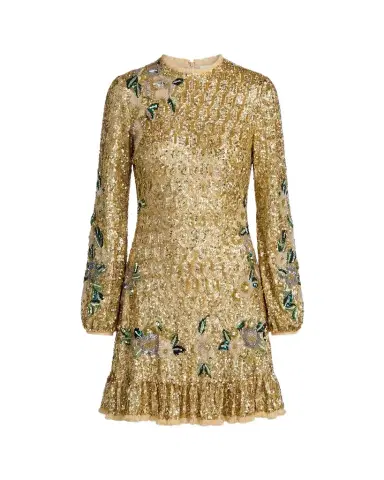 Mac Duggal Long-Sleeve Sequin Flutter Mini Dress | Thumbnail 1 Mac Duggal Long-Sleeve Sequin Flutter Mini Dress | Thumbnail 1