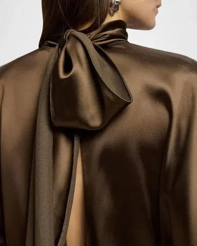 Ralph Lauren Collection Turtleneck Long-Sleeve Luxury Satin Mini Dress | Thumbnail 5 Ralph Lauren Collection Turtleneck Long-Sleeve Luxury Satin Mini Dress | Thumbnail 5