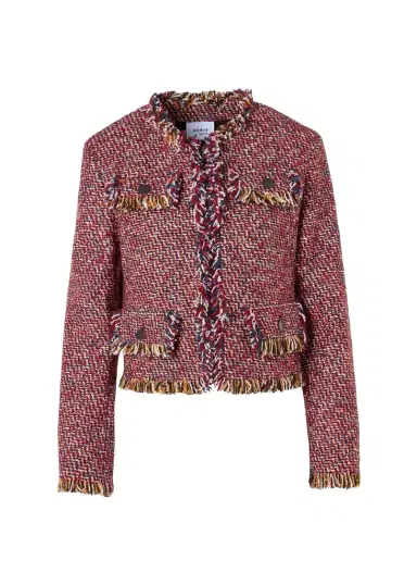 Akris punto Fringed Tweed Open Short Jacket | Thumbnail 1 Akris punto Fringed Tweed Open Short Jacket | Thumbnail 1