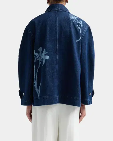 Erdem Indigo Denim Floral Jacket | Thumbnail 3 Erdem Indigo Denim Floral Jacket | Thumbnail 3