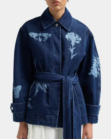 Erdem Indigo Denim Floral Jacket | Thumbnail 4 Erdem Indigo Denim Floral Jacket | Thumbnail 4