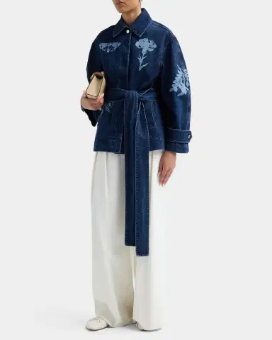 Erdem Indigo Denim Floral Jacket | Thumbnail 5 Erdem Indigo Denim Floral Jacket | Thumbnail 5