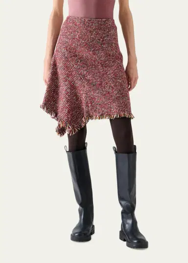 Akris punto Fringed Wool-Blend Tweed Asymmetric Skirt | Thumbnail 4 Akris punto Fringed Wool-Blend Tweed Asymmetric Skirt | Thumbnail 4