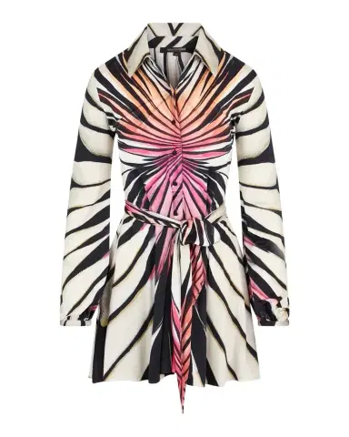 Roberto Cavalli Printed Belted Mini Shirtdress | Thumbnail 1 Roberto Cavalli Printed Belted Mini Shirtdress | Thumbnail 1