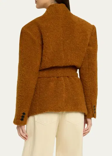 Isabel Marant Syndra Boucle Belted Oversized Wrap Jacket | Thumbnail 3 Isabel Marant Syndra Boucle Belted Oversized Wrap Jacket | Thumbnail 3