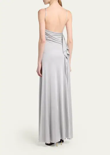 Versace Draped Satin Viscose Gown | Thumbnail 3 Versace Draped Satin Viscose Gown | Thumbnail 3