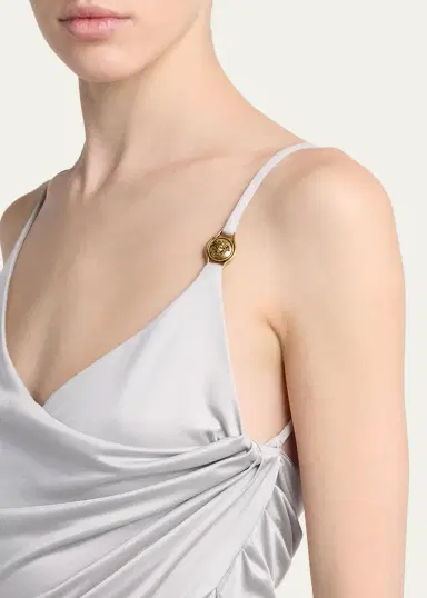 Versace Draped Satin Viscose Gown | Thumbnail 5 Versace Draped Satin Viscose Gown | Thumbnail 5