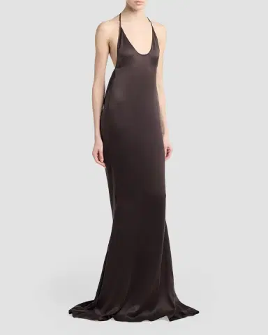 Tom Ford Draped Backless Satin Gown | Thumbnail 4 Tom Ford Draped Backless Satin Gown | Thumbnail 4