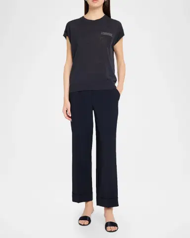 PESERICO Cropped Straight-Leg Stretch Wool Pants | Thumbnail 2 PESERICO Cropped Straight-Leg Stretch Wool Pants | Thumbnail 2