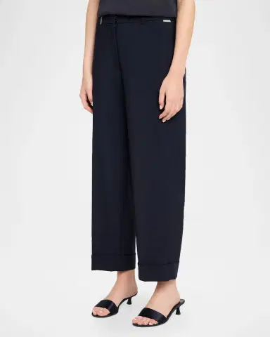 PESERICO Cropped Straight-Leg Stretch Wool Pants | Thumbnail 4 PESERICO Cropped Straight-Leg Stretch Wool Pants | Thumbnail 4