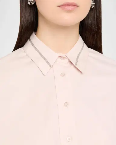 PESERICO Chain-Trim Stretch Cotton Shirt | Thumbnail 5 PESERICO Chain-Trim Stretch Cotton Shirt | Thumbnail 5