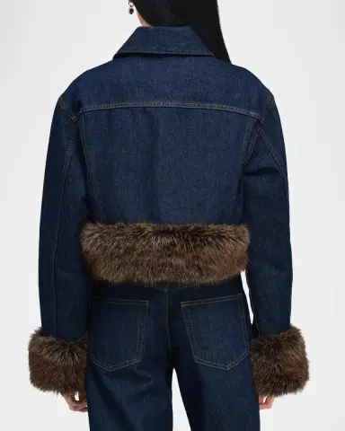 Marc Jacobs Faux-Fur-Trim Shrunken Trucker Jacket | Thumbnail 3 Marc Jacobs Faux-Fur-Trim Shrunken Trucker Jacket | Thumbnail 3