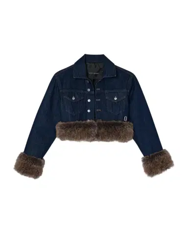 Marc Jacobs Faux-Fur-Trim Shrunken Trucker Jacket | Thumbnail 1 Marc Jacobs Faux-Fur-Trim Shrunken Trucker Jacket | Thumbnail 1