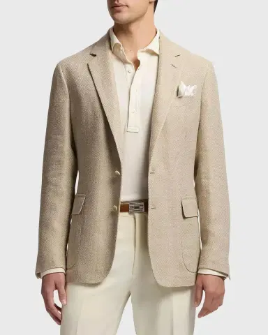 Ralph Lauren Purple Label Men's Hadley Hand-Tailored Herringbone Sport Jacket | Thumbnail 4 Ralph Lauren Purple Label Men's Hadley Hand-Tailored Herringbone Sport Jacket | Thumbnail 4