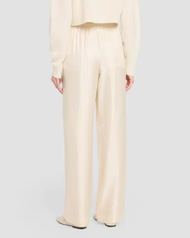 Loulou de Saison Alera Silk Straight-Leg Pull-On Pants | Thumbnail 3 Loulou de Saison Alera Silk Straight-Leg Pull-On Pants | Thumbnail 3