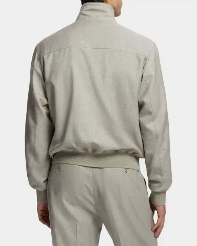 Ralph Lauren Purple Label Men's Felton Cashmere-Silk Flight Jacket | Thumbnail 3 Ralph Lauren Purple Label Men's Felton Cashmere-Silk Flight Jacket | Thumbnail 3