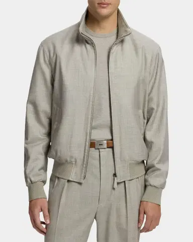 Ralph Lauren Purple Label Men's Felton Cashmere-Silk Flight Jacket | Thumbnail 4 Ralph Lauren Purple Label Men's Felton Cashmere-Silk Flight Jacket | Thumbnail 4