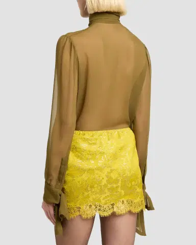 Saint Laurent Lavalliere Silk Long-Sleeve Blouse | Thumbnail 3 Saint Laurent Lavalliere Silk Long-Sleeve Blouse | Thumbnail 3