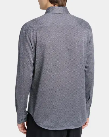 Giorgio Armani Men's Cotton Micro-Geometric Sport Shirt | Thumbnail 3 Giorgio Armani Men's Cotton Micro-Geometric Sport Shirt | Thumbnail 3