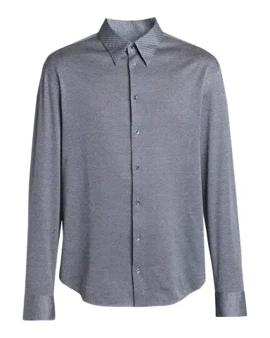 Giorgio Armani Men's Cotton Micro-Geometric Sport Shirt | Thumbnail 1 Giorgio Armani Men's Cotton Micro-Geometric Sport Shirt | Thumbnail 1
