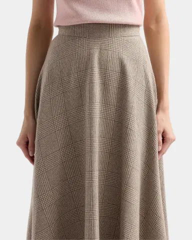 Oscar de la Renta Glen Plaid Wool-Cashmere Tailored Midi Skirt | Thumbnail 4 Oscar de la Renta Glen Plaid Wool-Cashmere Tailored Midi Skirt | Thumbnail 4