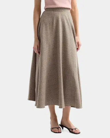 Oscar de la Renta Glen Plaid Wool-Cashmere Tailored Midi Skirt | Thumbnail 5 Oscar de la Renta Glen Plaid Wool-Cashmere Tailored Midi Skirt | Thumbnail 5