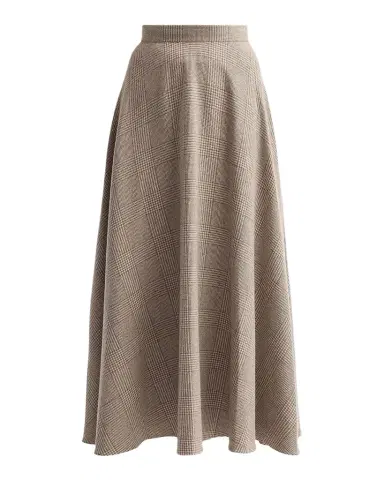 Oscar de la Renta Glen Plaid Wool-Cashmere Tailored Midi Skirt | Thumbnail 1 Oscar de la Renta Glen Plaid Wool-Cashmere Tailored Midi Skirt | Thumbnail 1