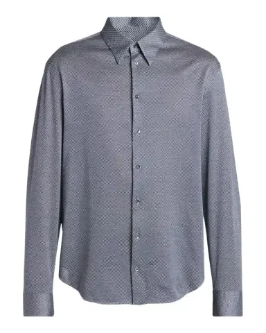 Giorgio Armani Men's Silk-Blend Micro-Chevron Button-Down Shirt | Thumbnail 1 Giorgio Armani Men's Silk-Blend Micro-Chevron Button-Down Shirt | Thumbnail 1