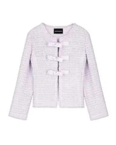 Emporio Armani Woven Bow-Front Blazer | Thumbnail 1 Emporio Armani Woven Bow-Front Blazer | Thumbnail 1