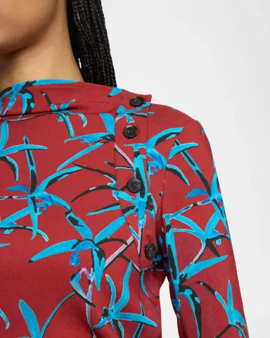 Proenza Schouler Anais Floral-Print Button-Shoulder Long-Sleeve Top | Thumbnail 5 Proenza Schouler Anais Floral-Print Button-Shoulder Long-Sleeve Top | Thumbnail 5