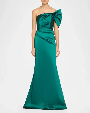 Rickie Freeman for Teri Jon One Shoulder Ruched Taffeta Gown | Thumbnail 2 Rickie Freeman for Teri Jon One Shoulder Ruched Taffeta Gown | Thumbnail 2