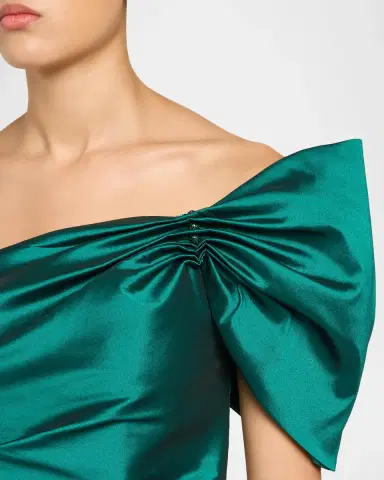 Rickie Freeman for Teri Jon One Shoulder Ruched Taffeta Gown | Thumbnail 5 Rickie Freeman for Teri Jon One Shoulder Ruched Taffeta Gown | Thumbnail 5
