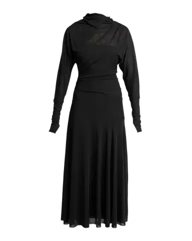 Proenza Schouler Golda Draped Long-Sleeve Ankle Dress | Thumbnail 1 Proenza Schouler Golda Draped Long-Sleeve Ankle Dress | Thumbnail 1
